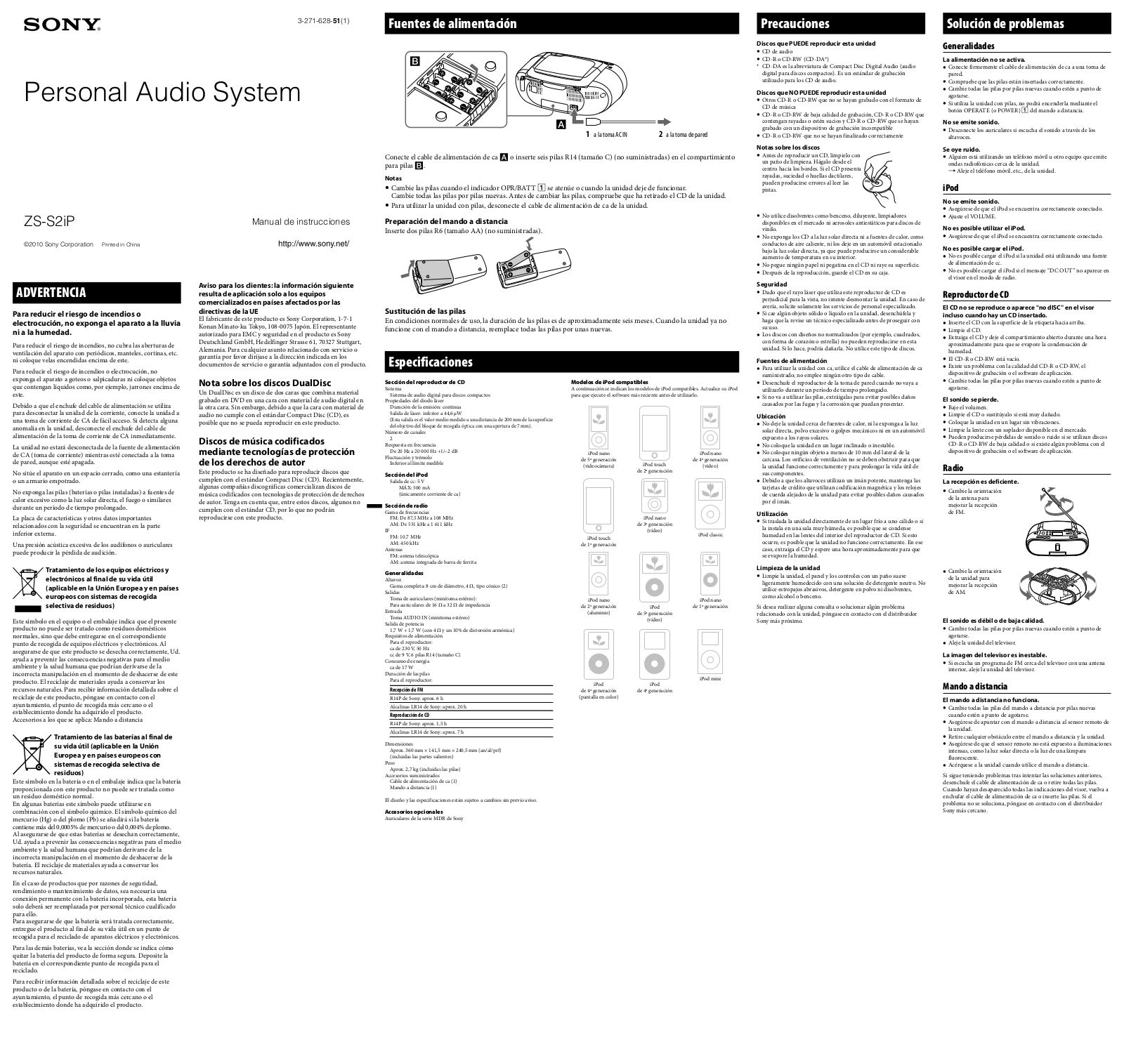 Sony ZS-S2IP User Manual