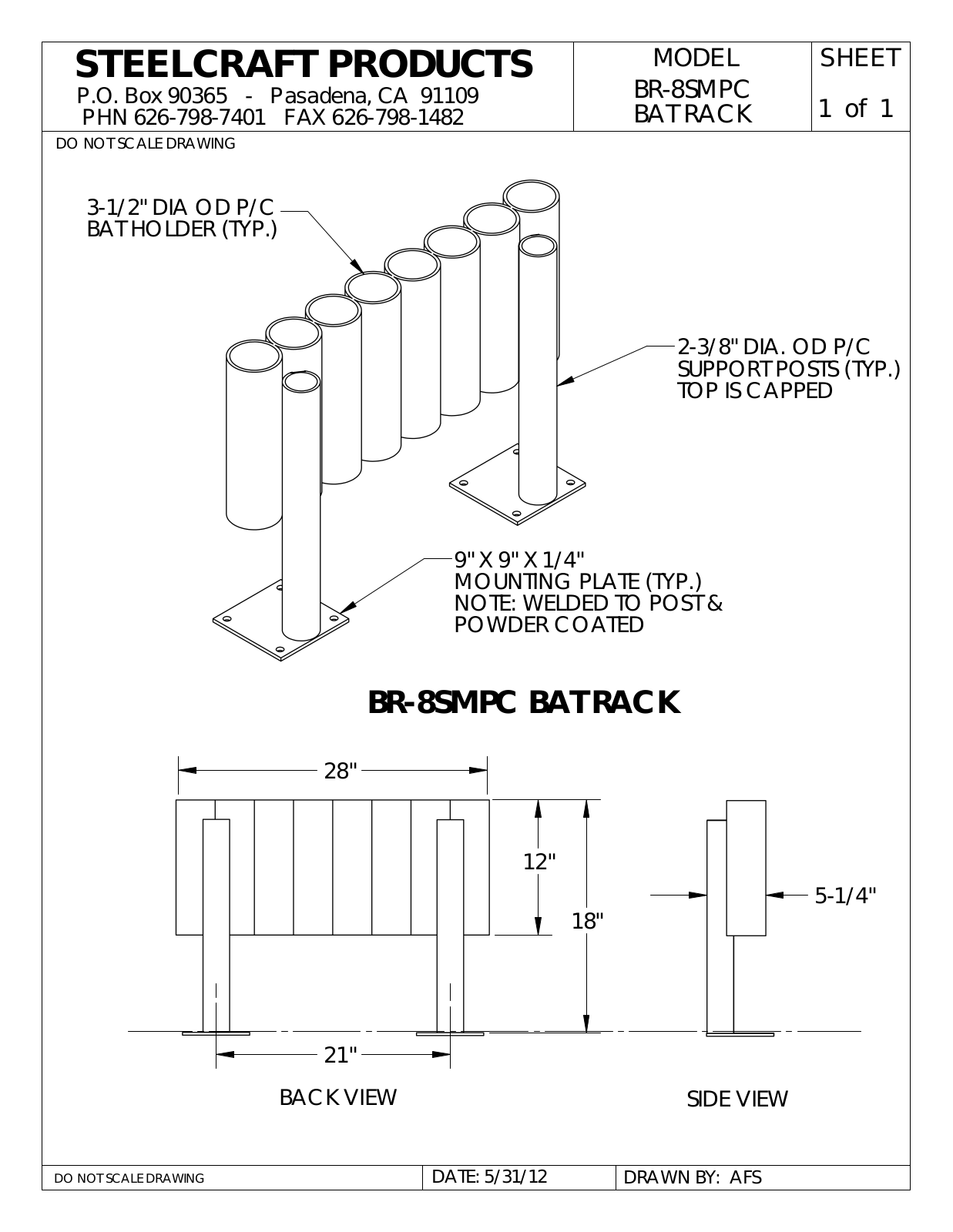 LA STEELCRAFT BR-8SMPC User Manual