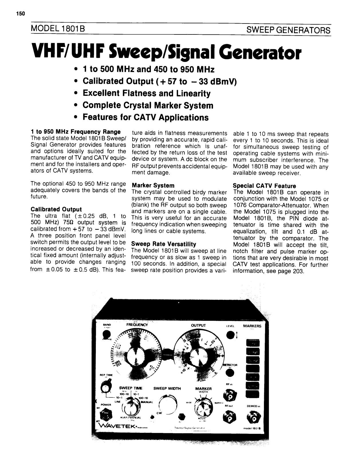 Wavetek 1801B Datasheet