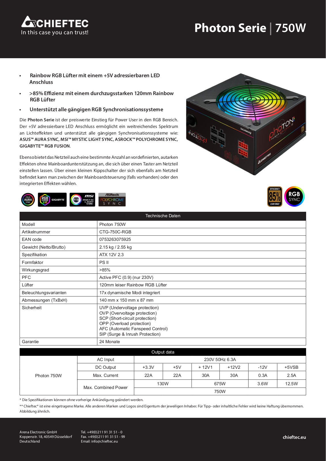 Chieftec CTG-750C-RGB User Manual