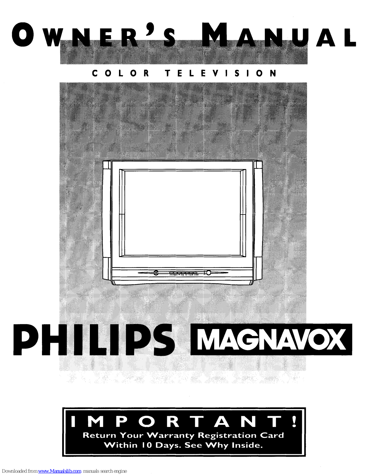 Philips Magnavox MX2790B, COLOR TV 27 INCH TABLE MX2790B Owner's Manual