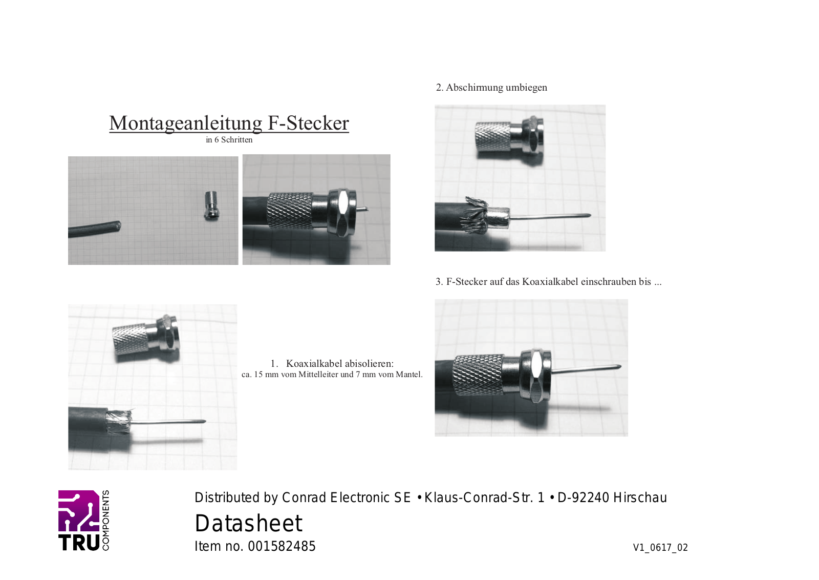 TRU COMPONENTS 1582485 Data Sheet