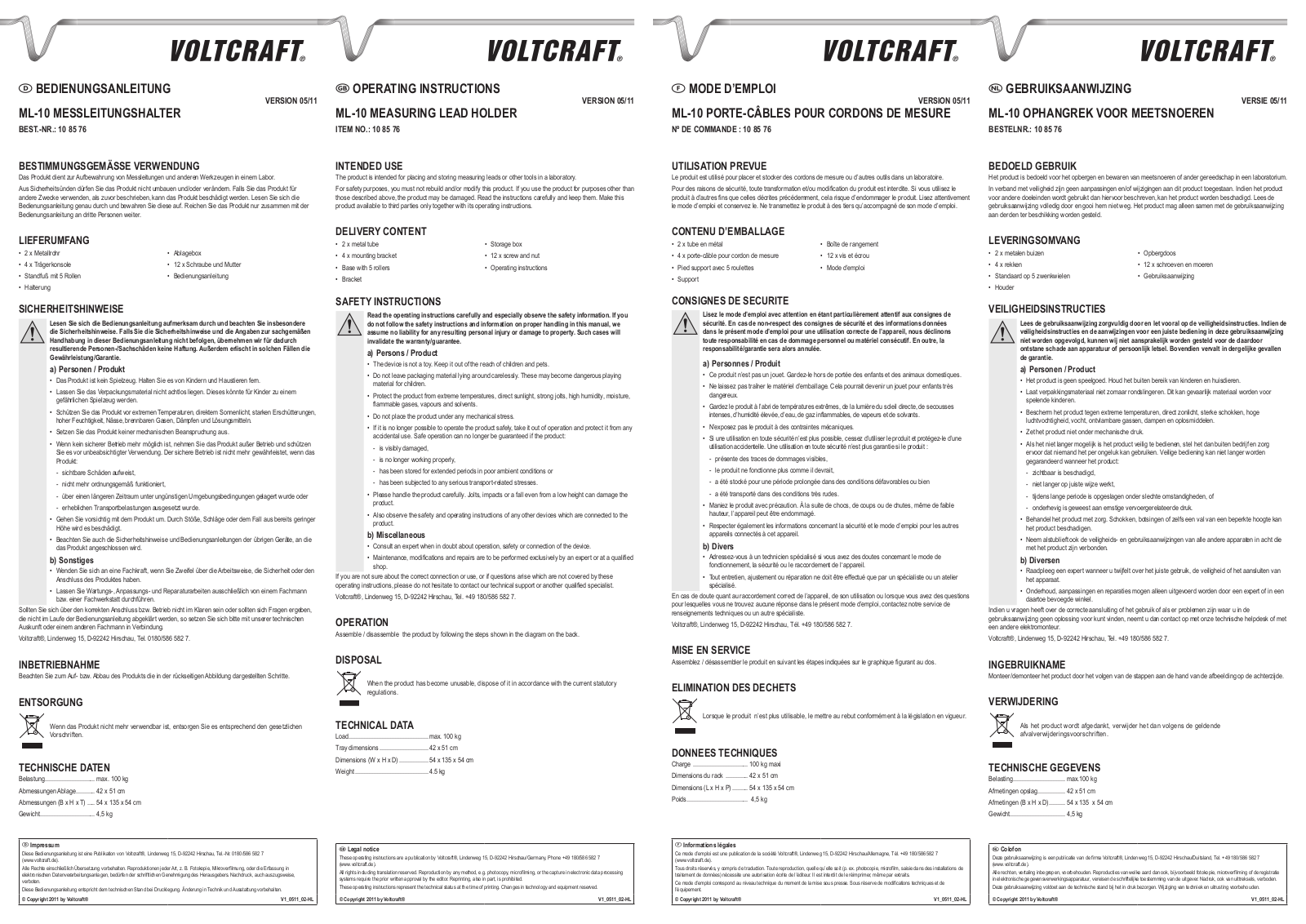 VOLTCRAFT ML-10 User guide