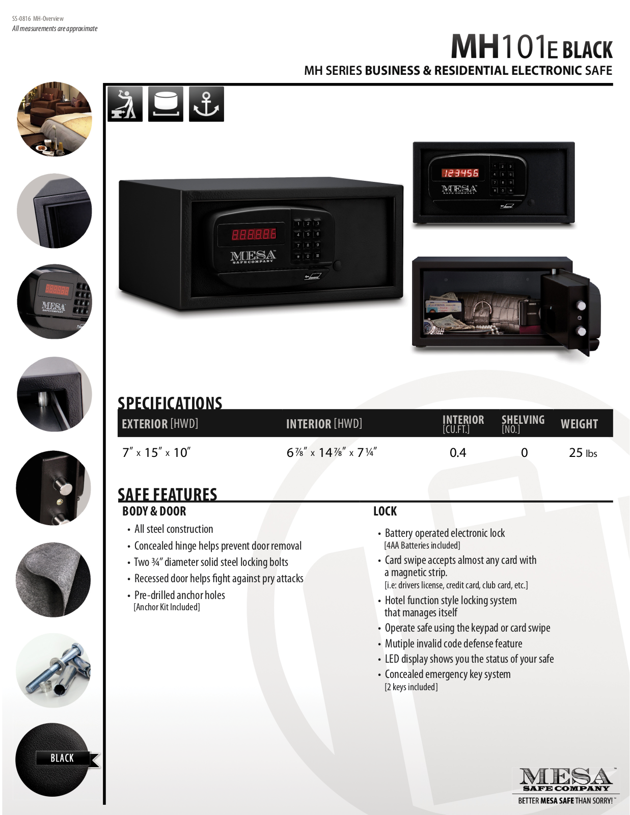 Mesa Safe Co. MSC1021 Specifications - ManualMachine.com