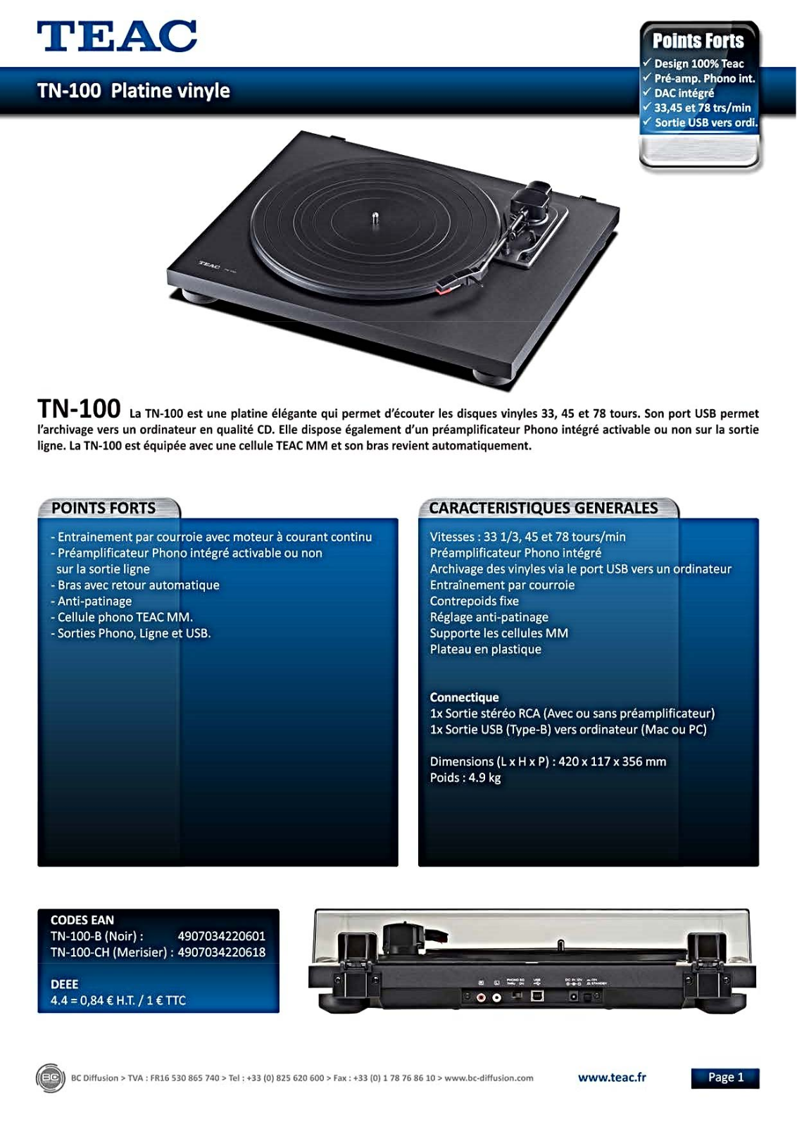 TEAC TN100 User Manual - ManualMachine.com