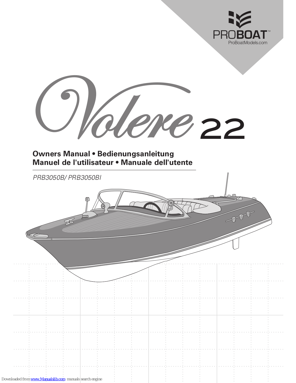 ProBoat Volere 22, PRB3050B, PRB3050BI Owner's Manual