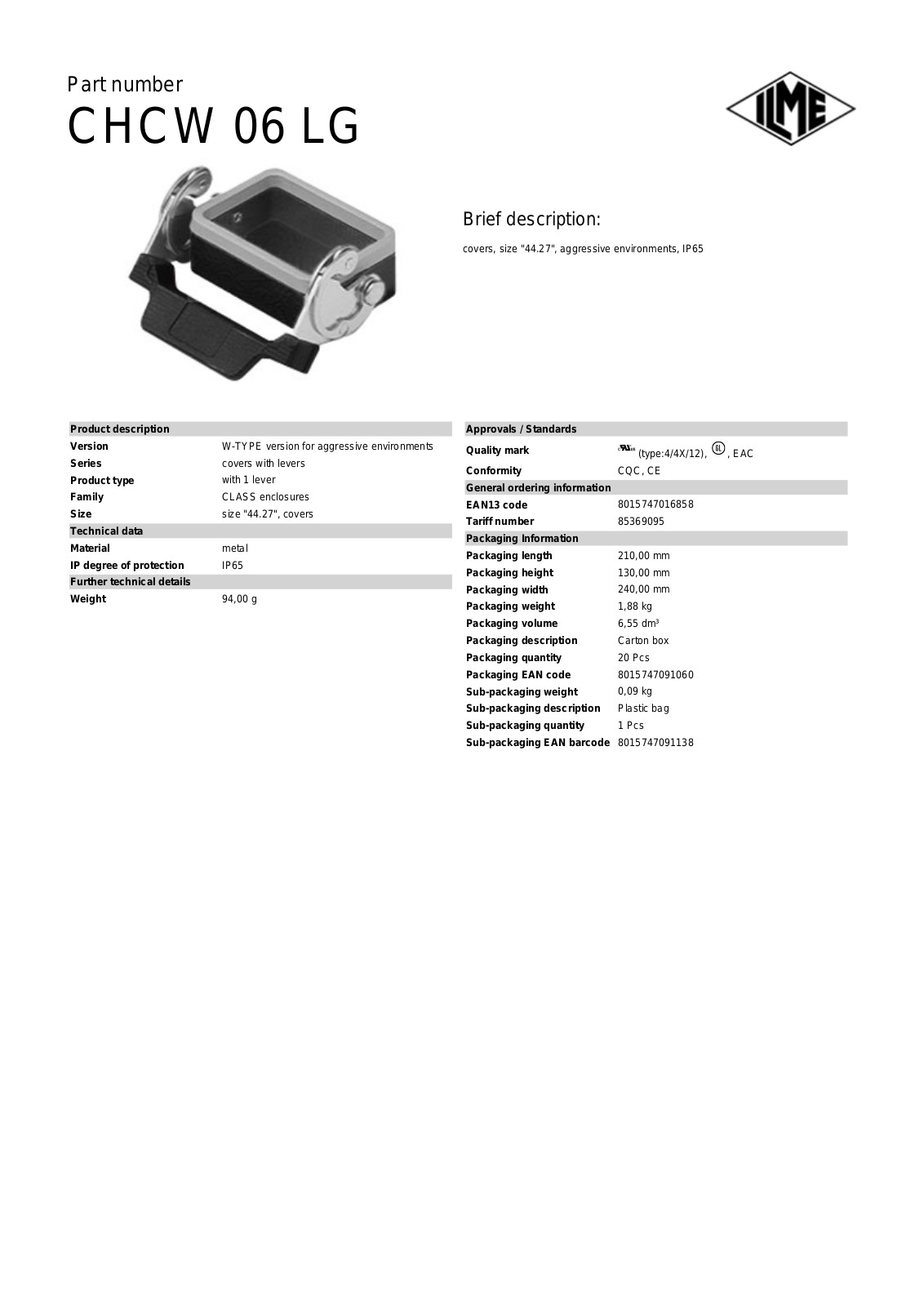 ILME CHCW-06LG Data Sheet