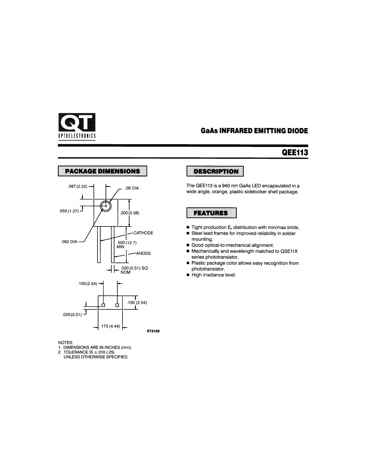 QT QEE113 Datasheet