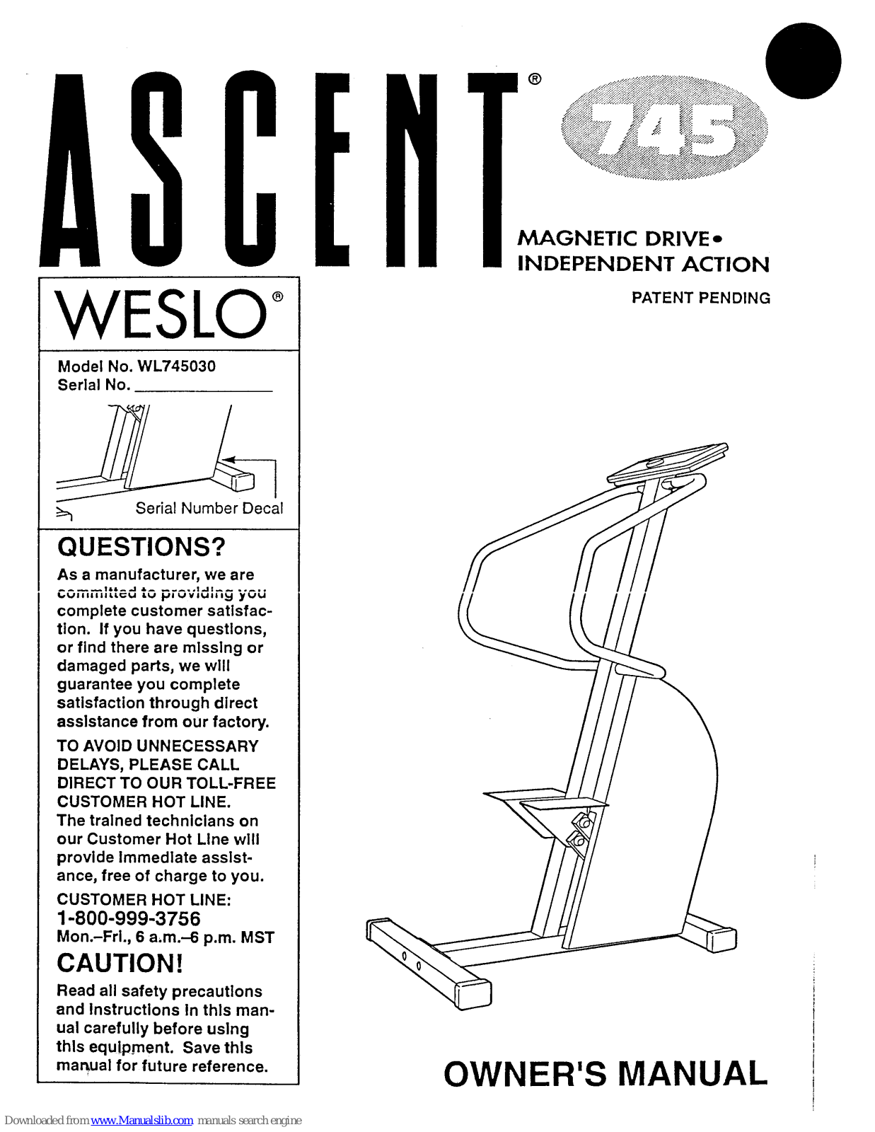 Weslo Ascent 745 User Manual