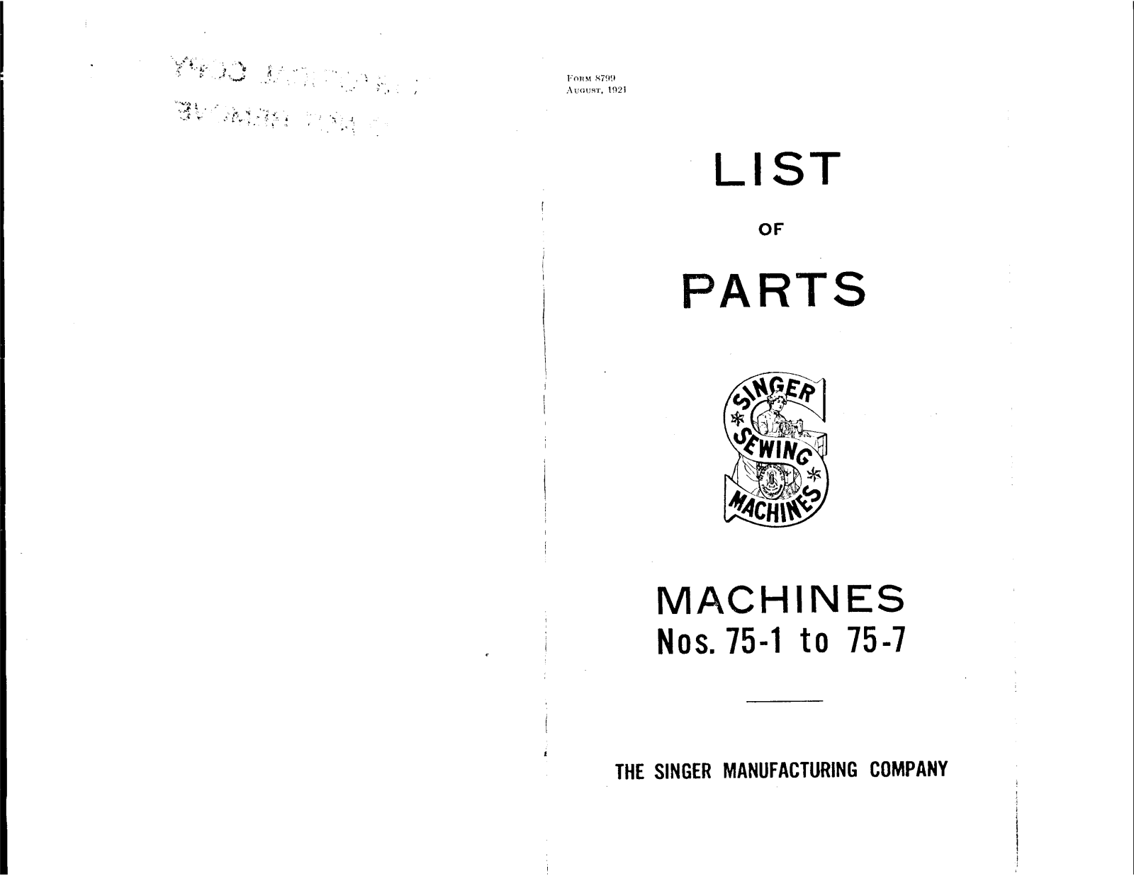 Singer 75-7, 75-1 User Manual