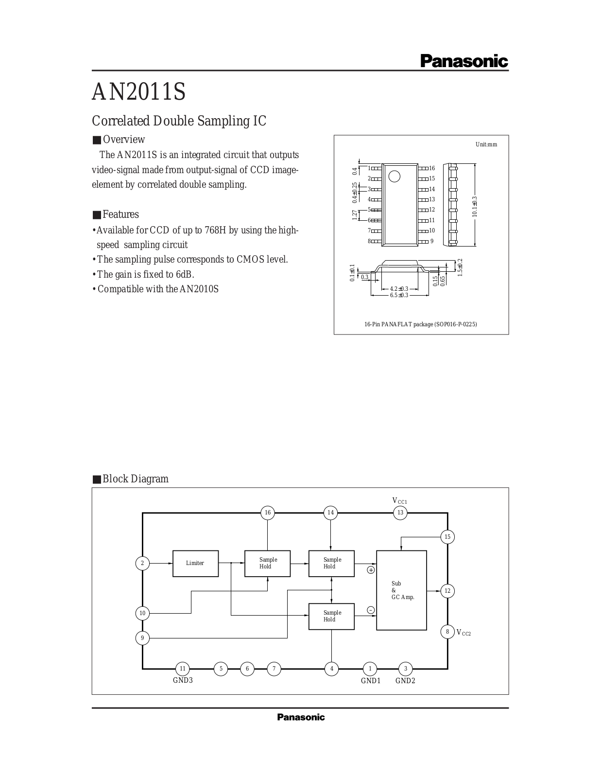 Panasonic AN2011S Datasheet