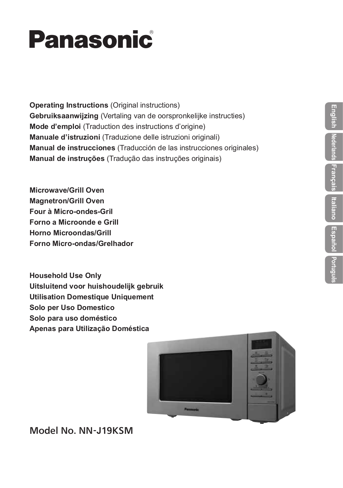 Panasonic NN-J19KSM Manual