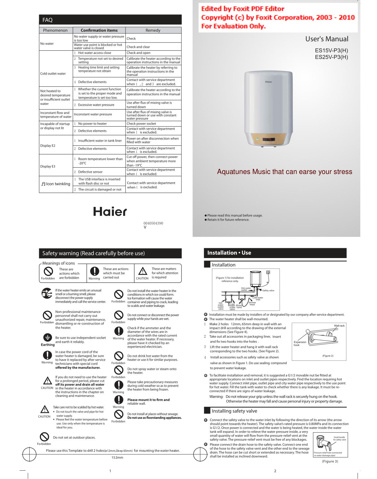 Haier ES15V-P3 User guide - ManualMachine.com