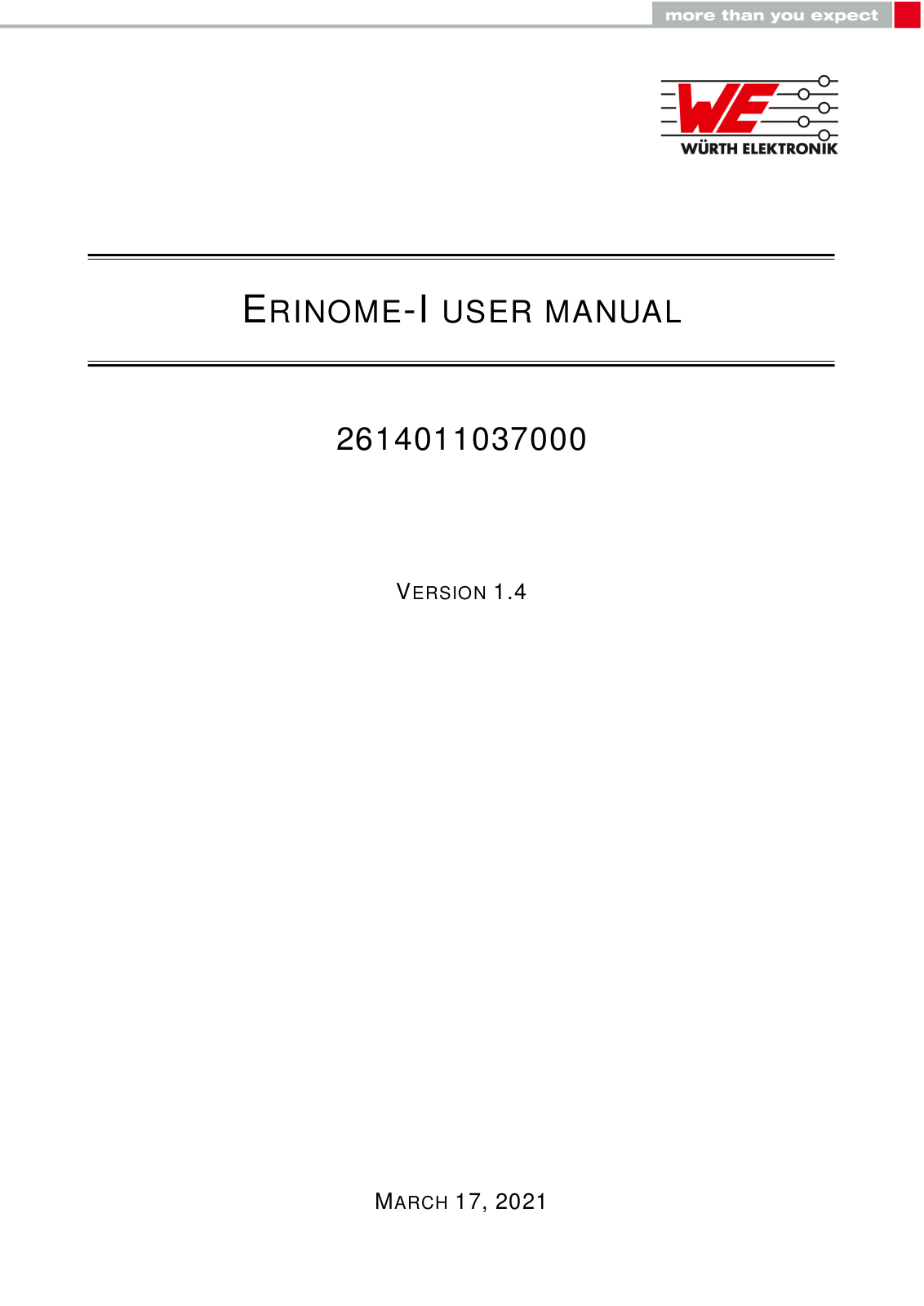 Würth Elektronik ERINOME-I User Manual