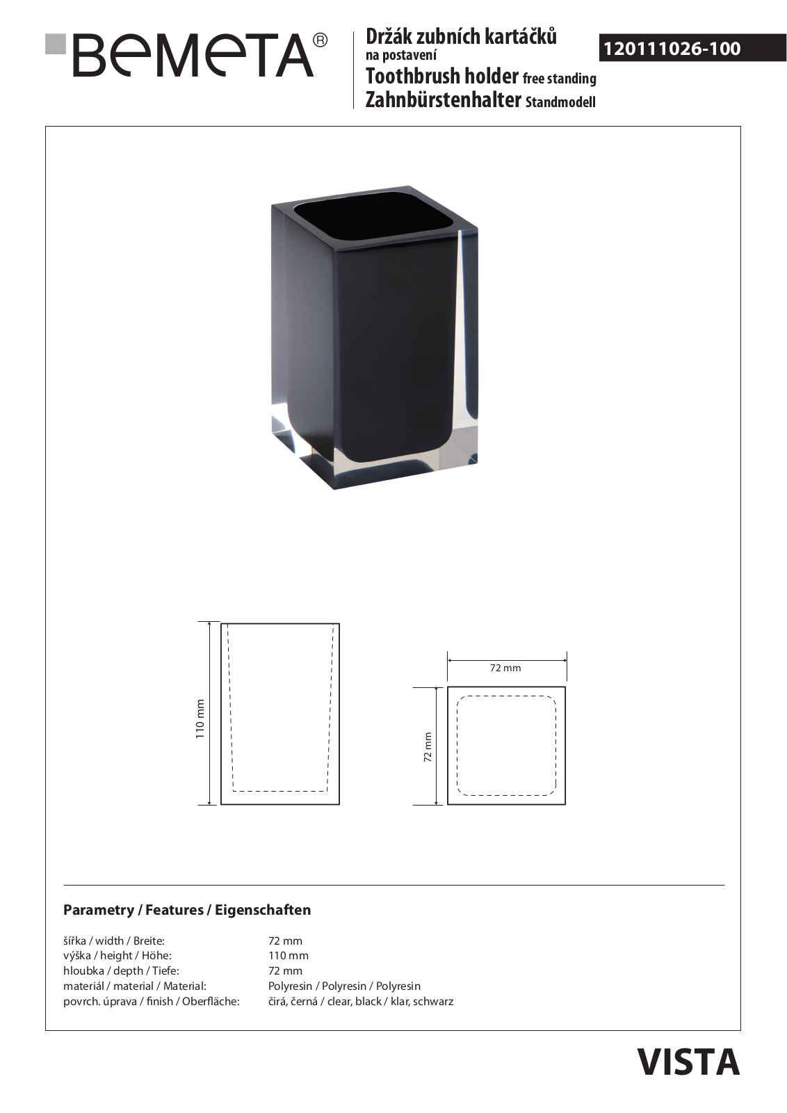 Bemeta Vista 120111026-100 User guide