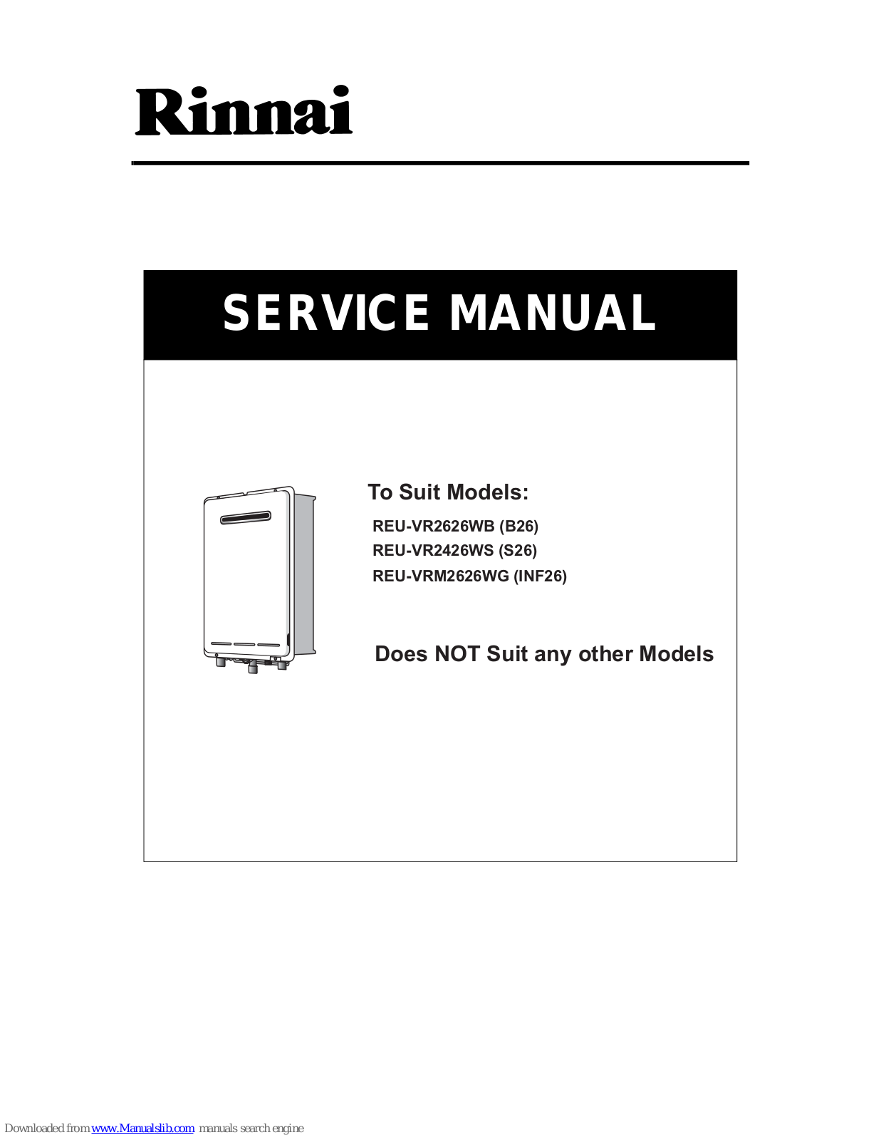 Rinnai REU-VR2626W Series, REU-VR2626WB, REU-VRM2626WG, REU-VR2426WS Service Manual