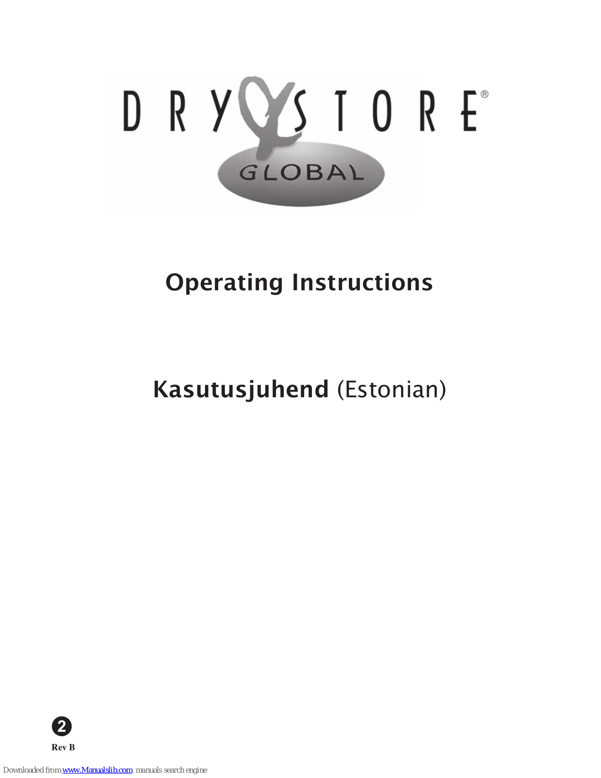 Dry & Store Global Operating Instructions Manual