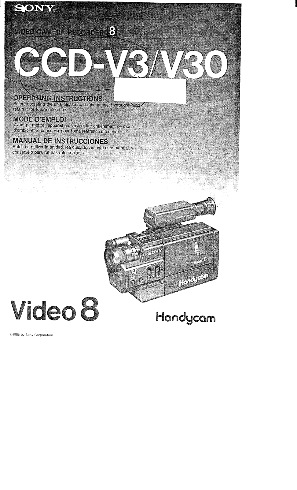 Sony CCD-V3, CCD-V30 Operating Manual