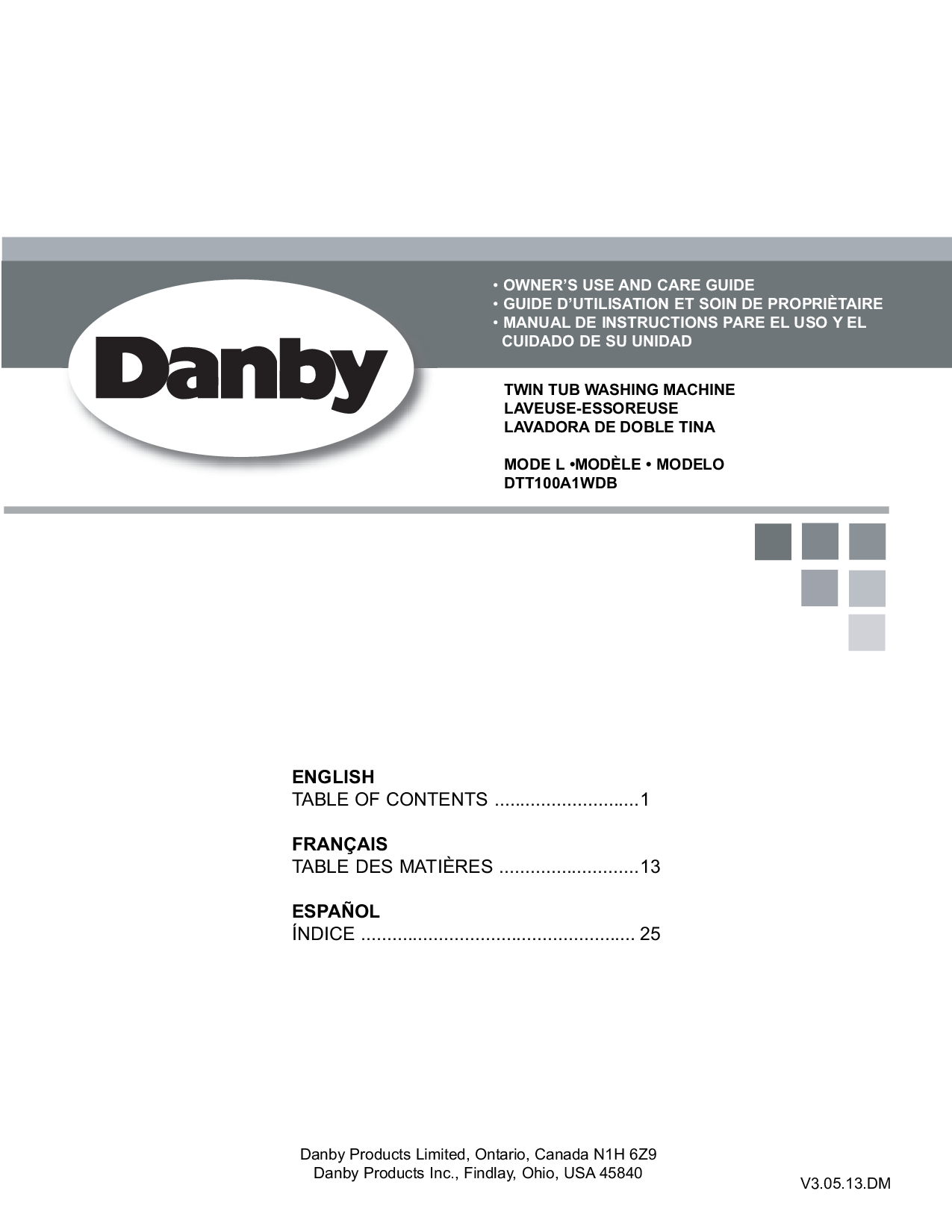 Danby DTT100A1WDB User Manual