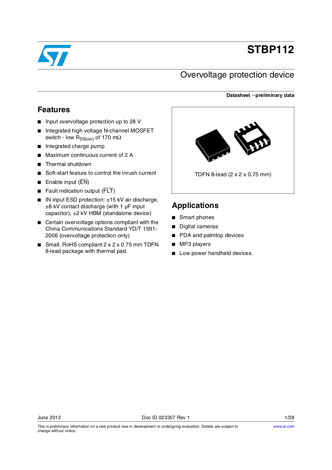 ST STBP112 User Manual