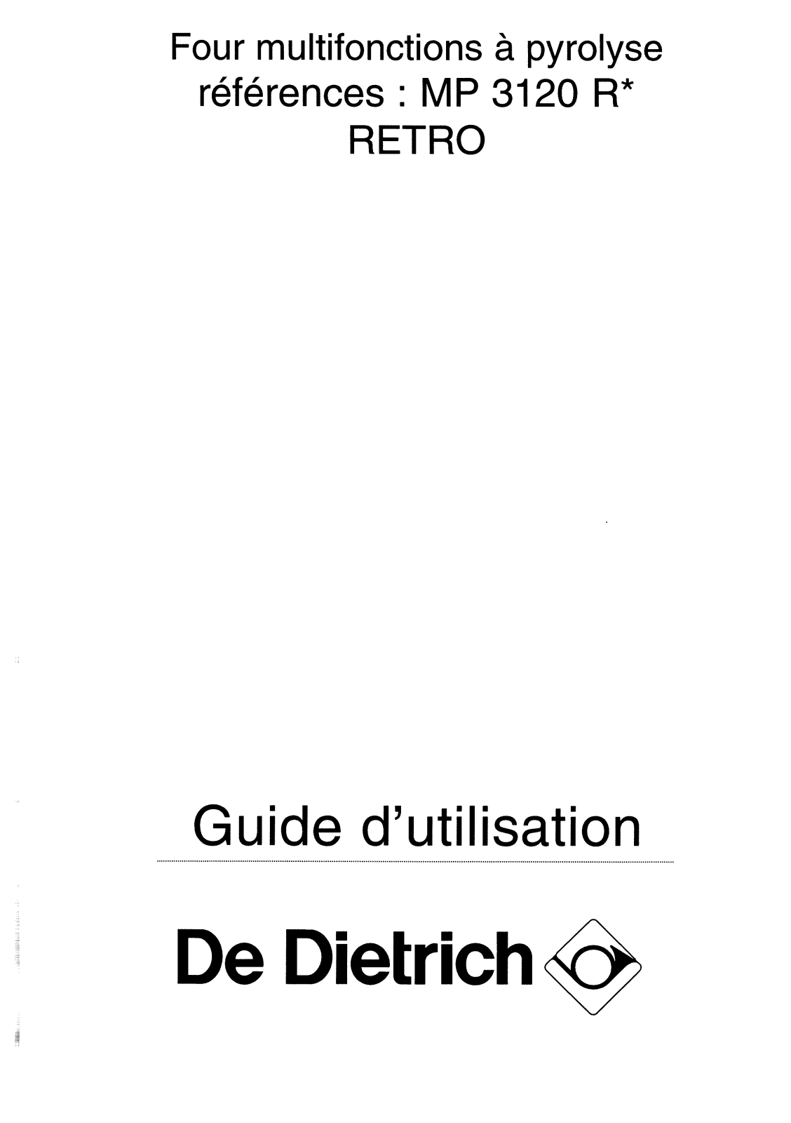 DE DIETRICH MP3120 User Manual