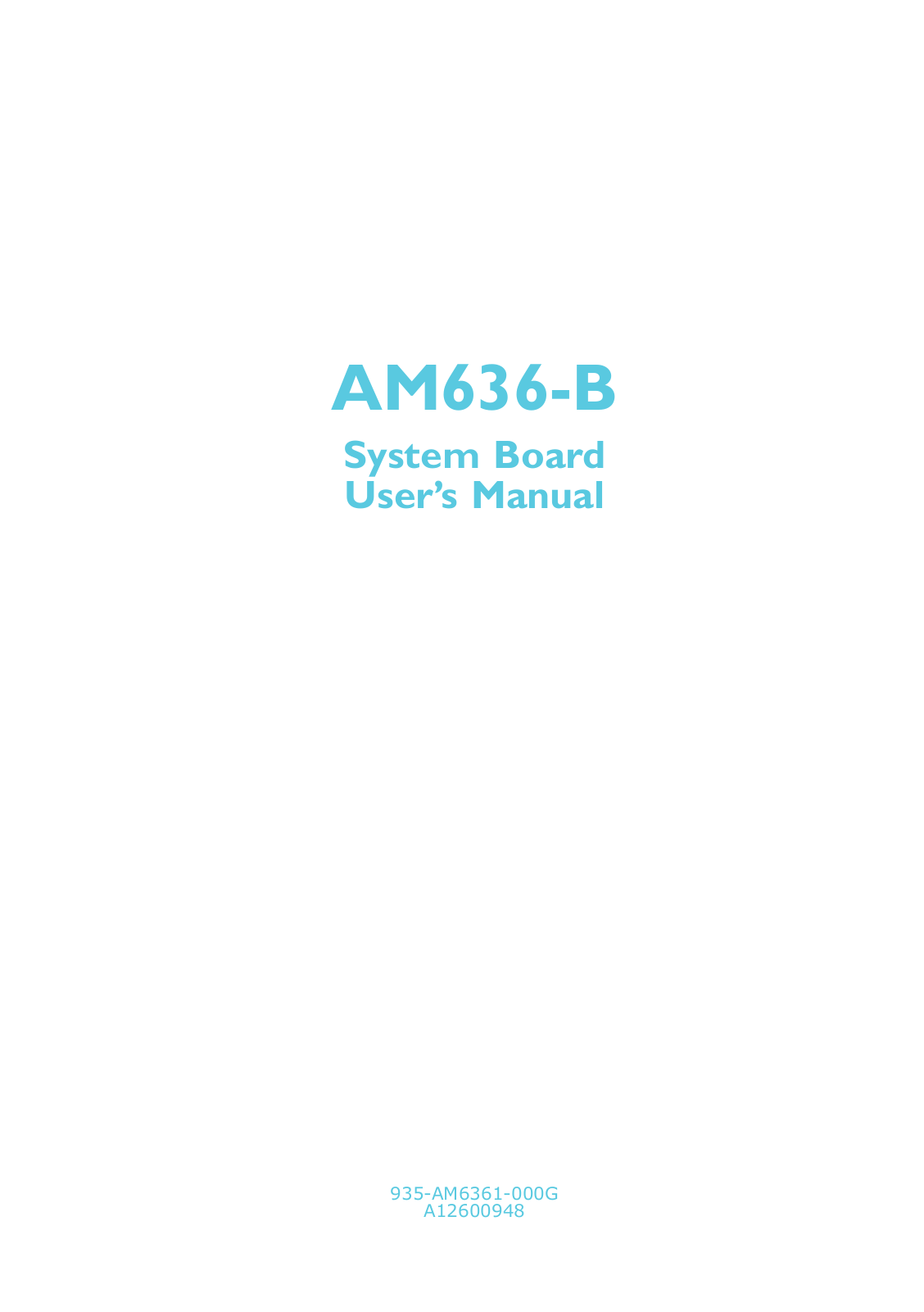 DFI AM636-B User Manual