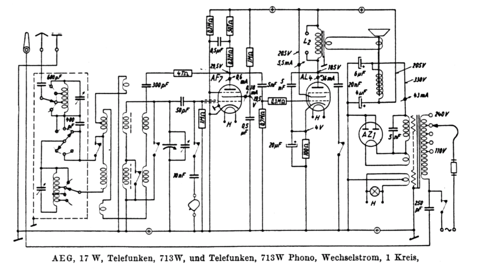 Telefunken 713-W Schematic