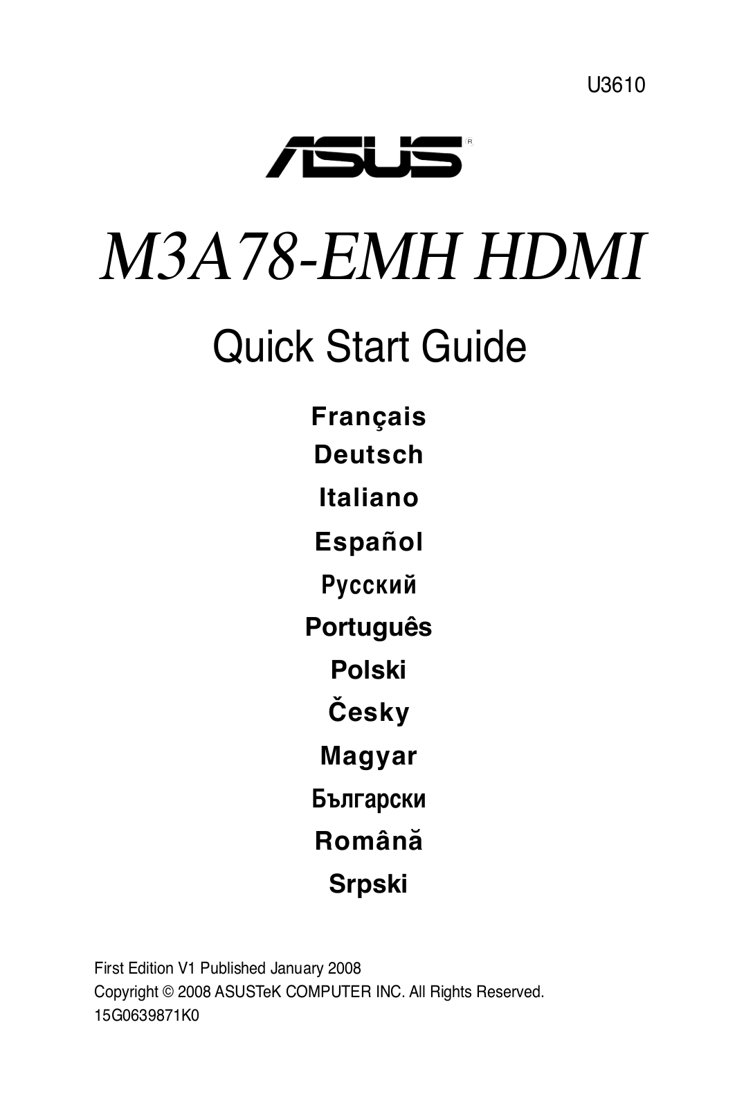 ASUS M3A78-EMH HDMI User Manual