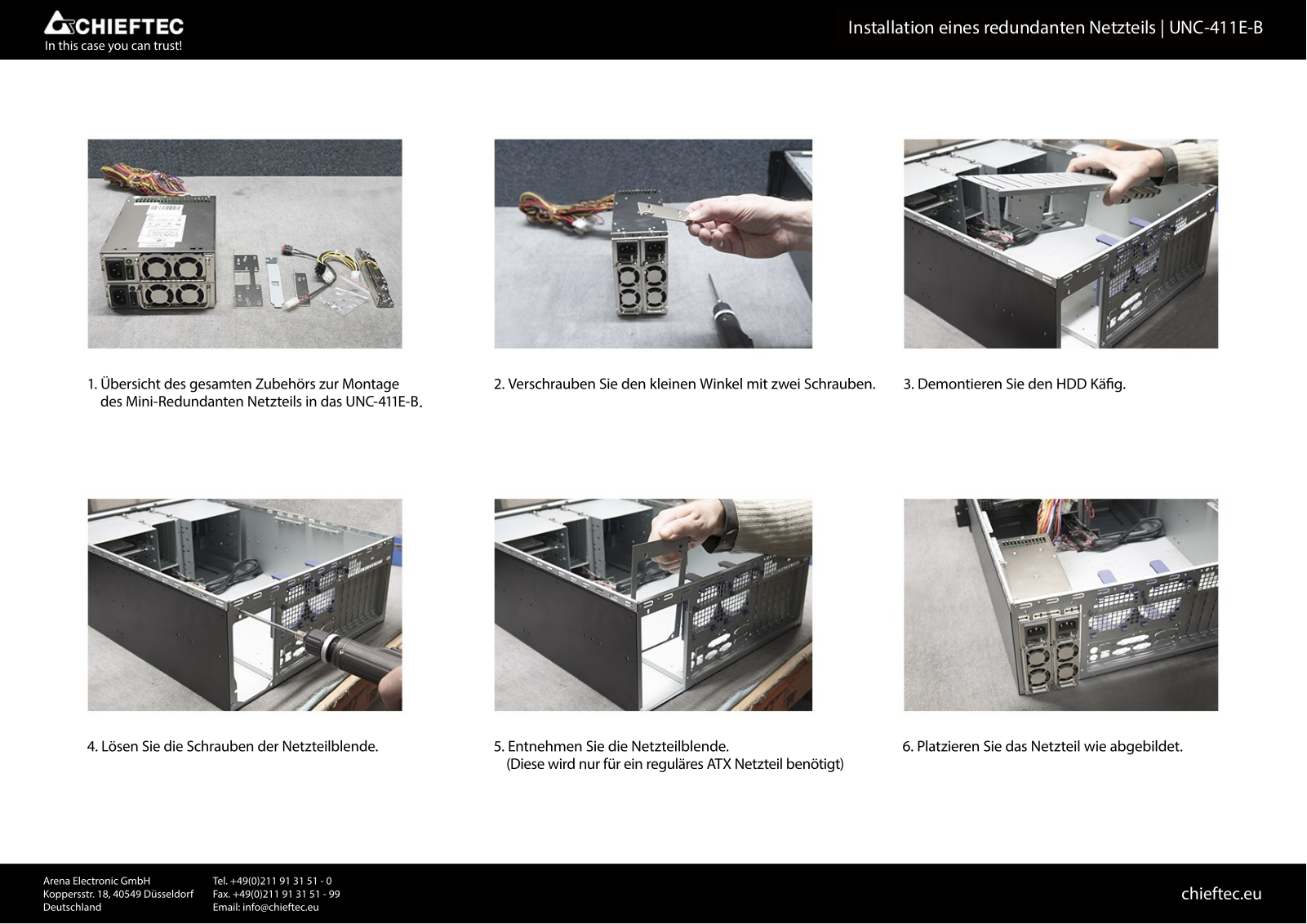 Chieftec UNC-411E-B, 4U, 400W ATX operation manual