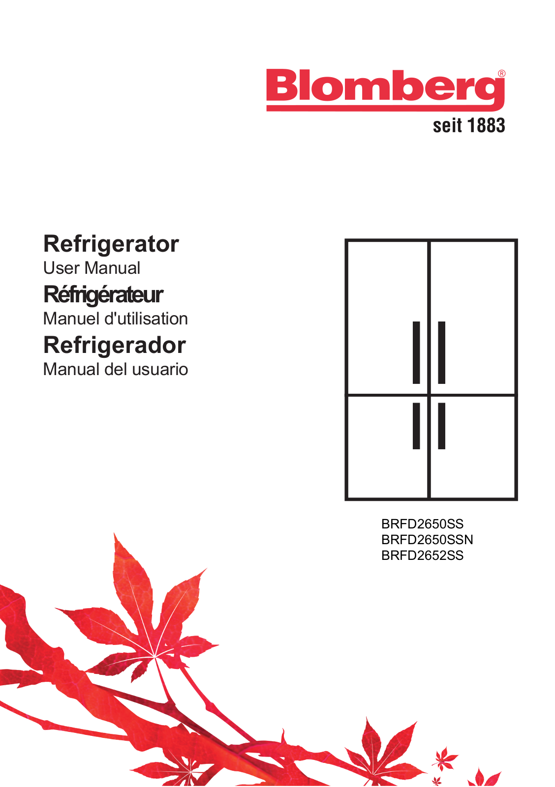 Blomberg BRFD2650SS, BRFD2650SSN, BRFD2652SS User Manual