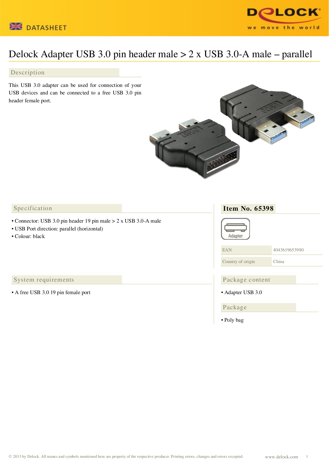 DeLOCK 65398 User Manual