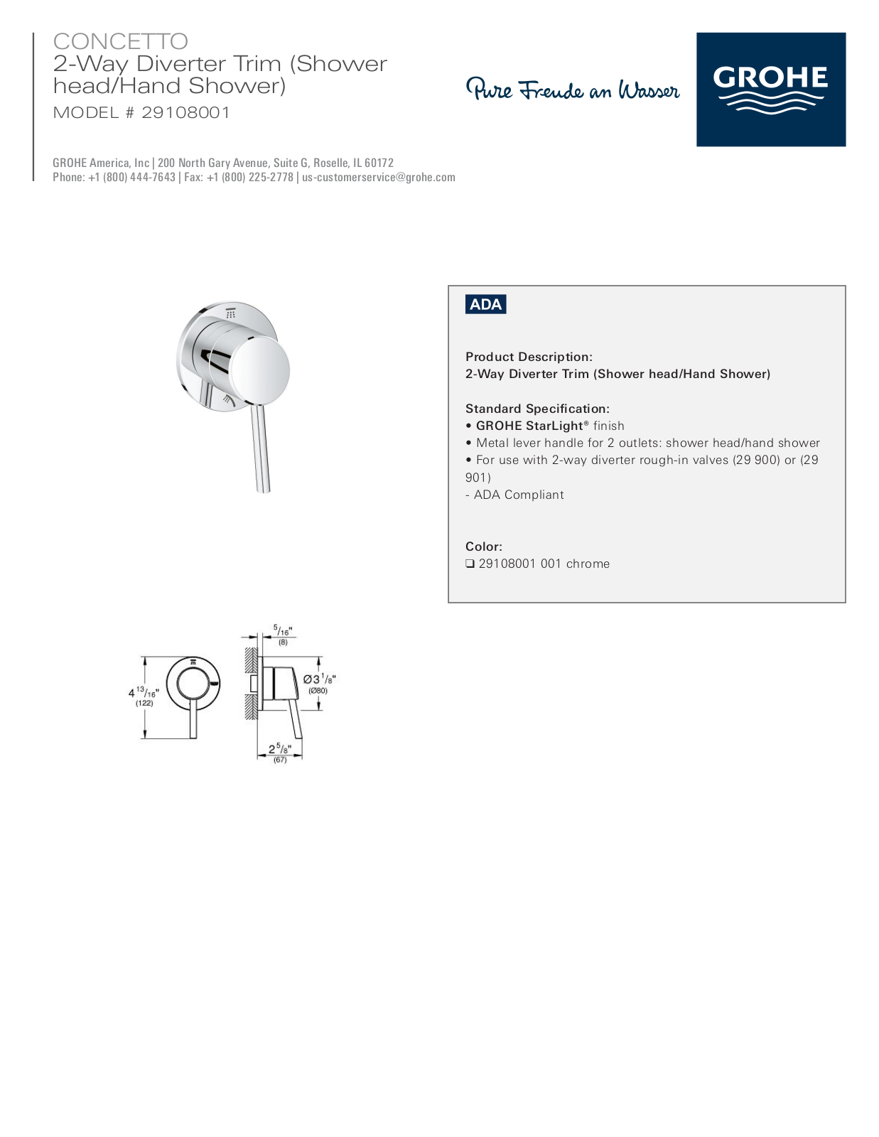 GROHE GRH5458 Specifications - ManualMachine.com