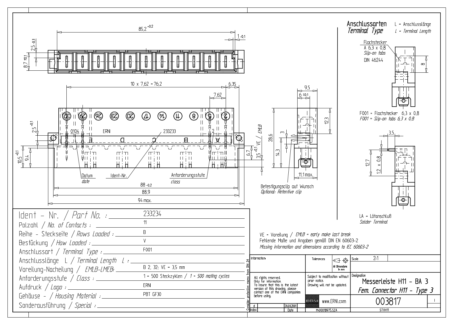 ERNI ML-H 11F Datasheet - ManualMachine.com