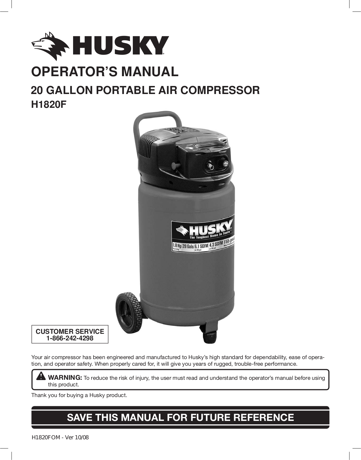 Husky H1820F User Manual