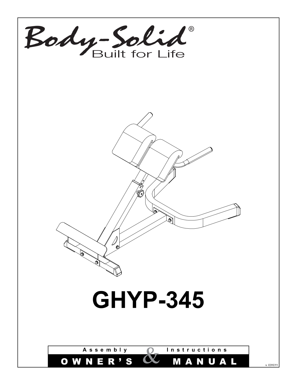 Body-Solid GHYP345 User Manual