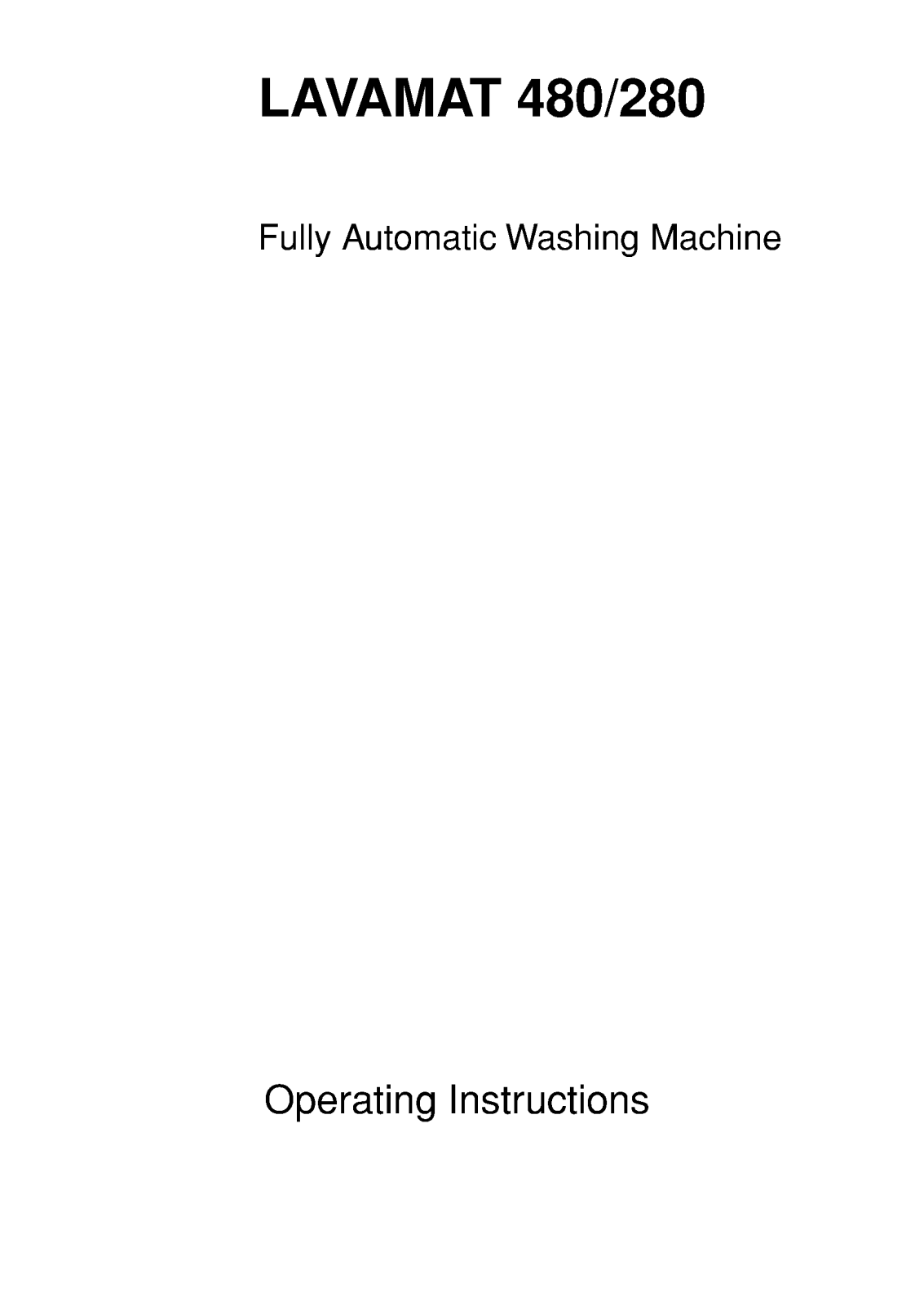 AEG LAV480WGB, LAV280WGB User Manual