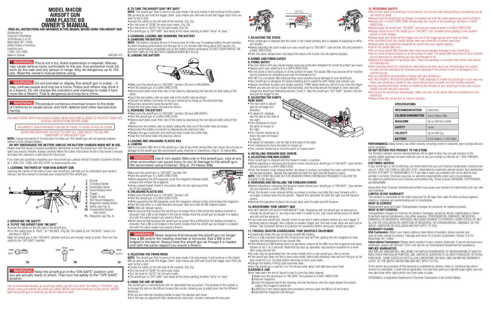 Crosman M4CQB User Manual