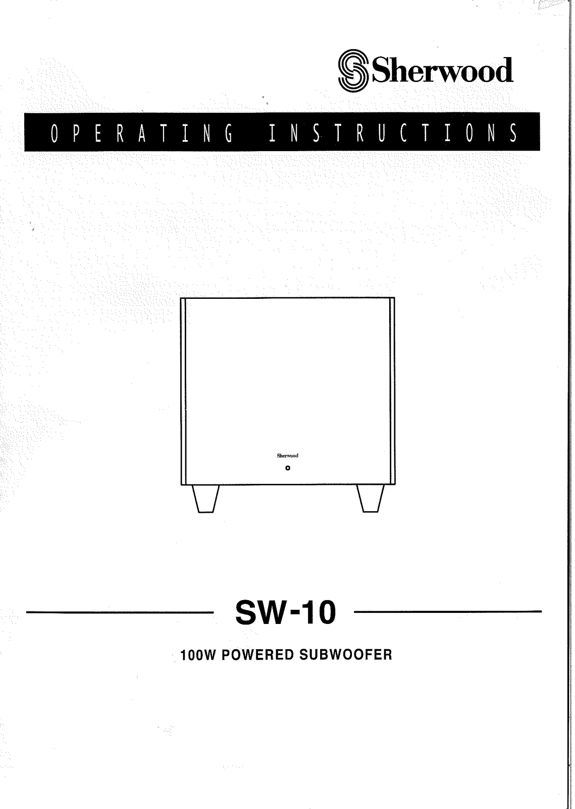 Sherwood SW-10 User Manual