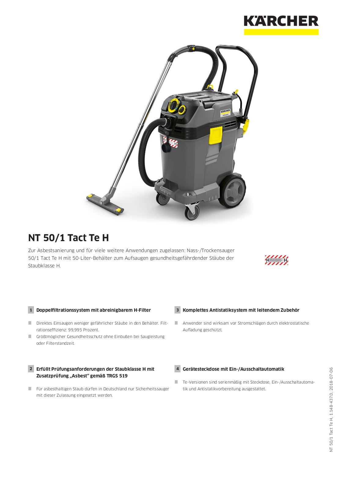 Kärcher NT 50-1 Tact Te H User Manual