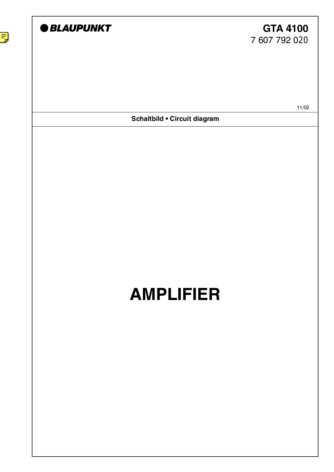 BLAUPUNKT GTA4100 Service Manual