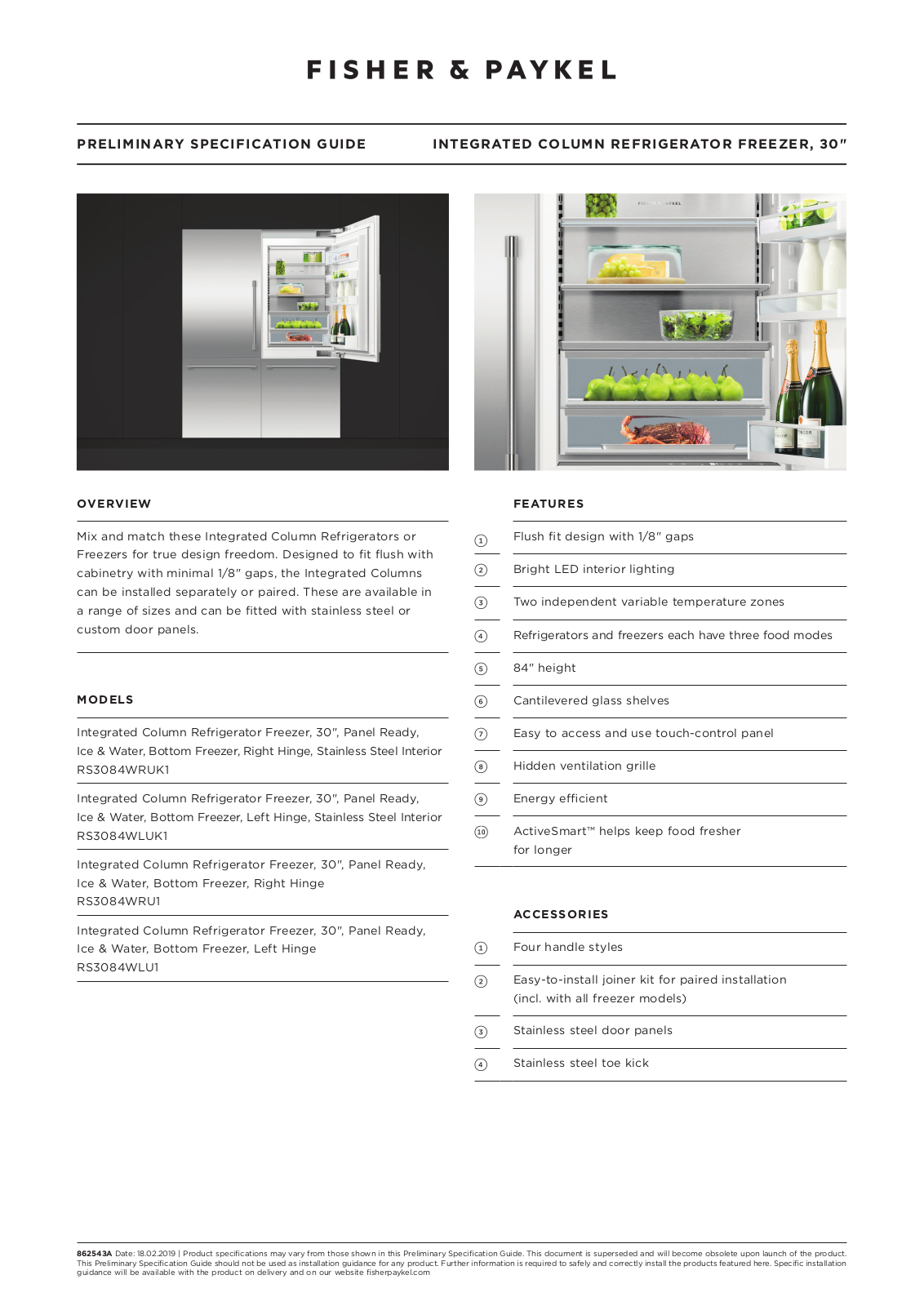 Fisher & Paykel FPBMRE101 Specs