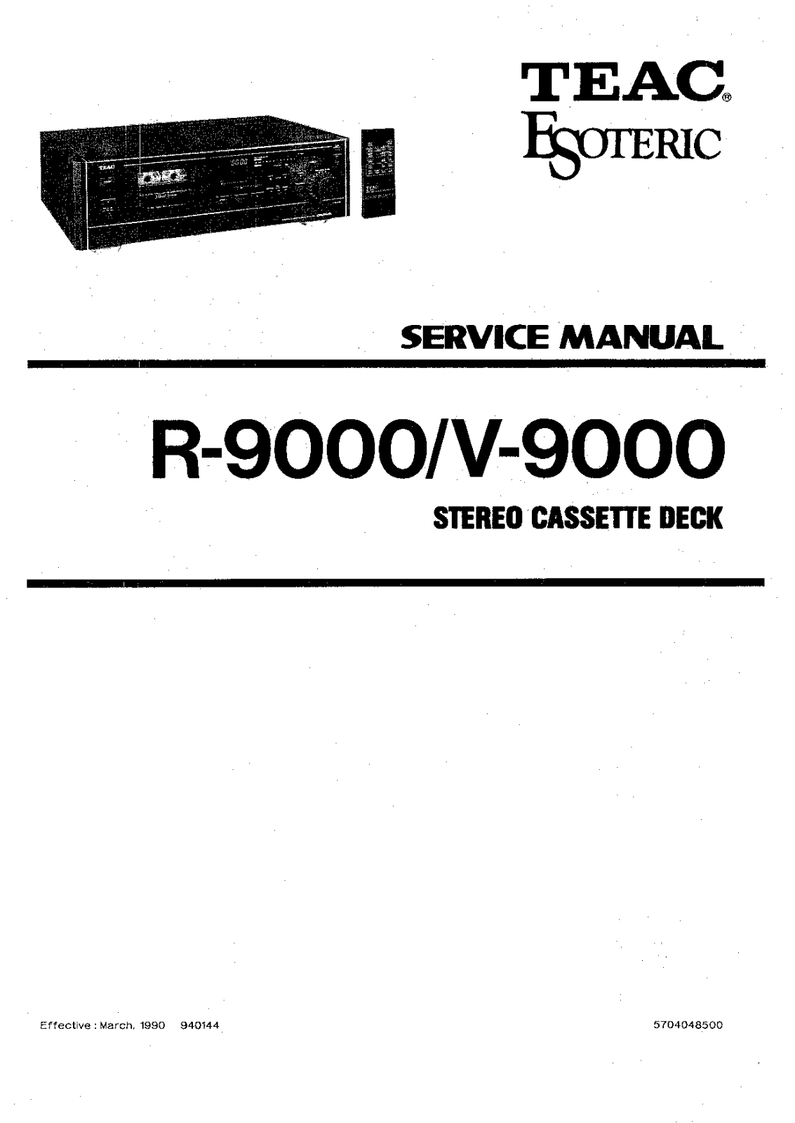 TEAC R-9000, V-9000 Service manual