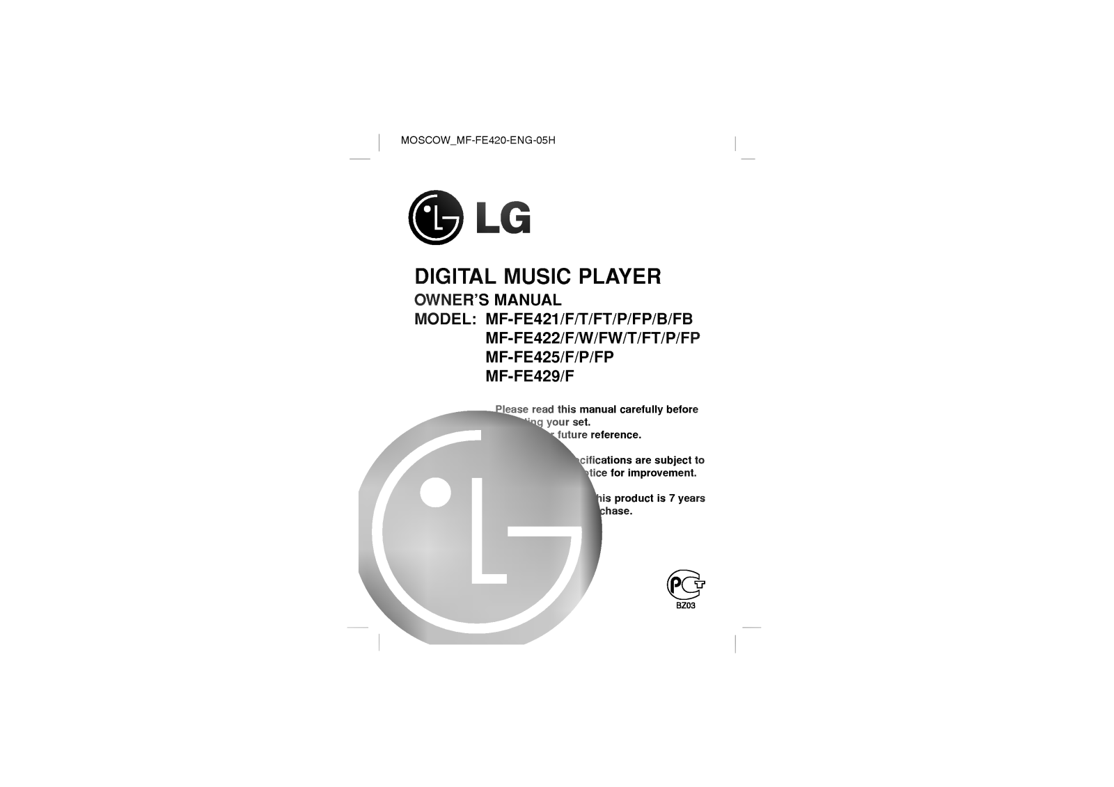 LG MF-FE421 User guide