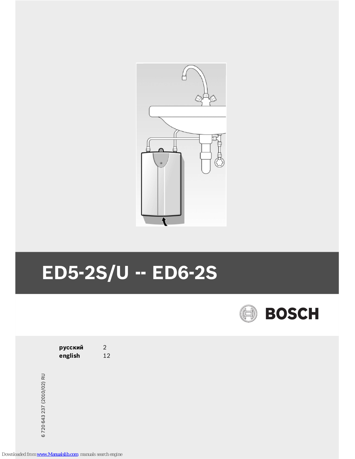 Bosch ED5-2S, ED6-2S, ED5-U, ED5-2S/U Instructions For Use Manual