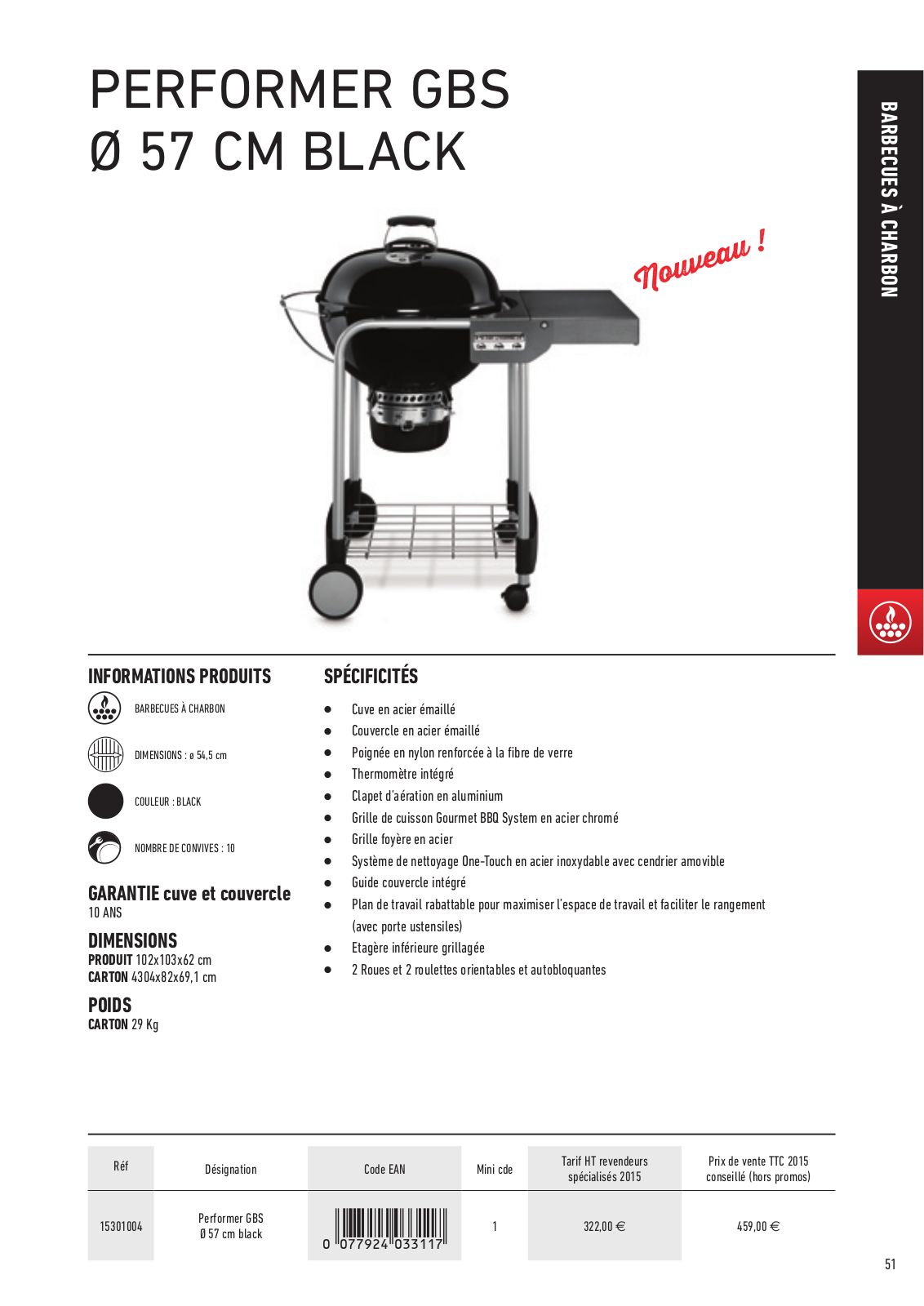 Weber Performer GBS product sheet