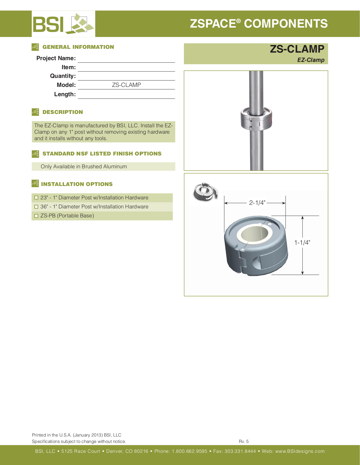 Brass Smith ZS-CLAMP User Manual - ManualMachine.com