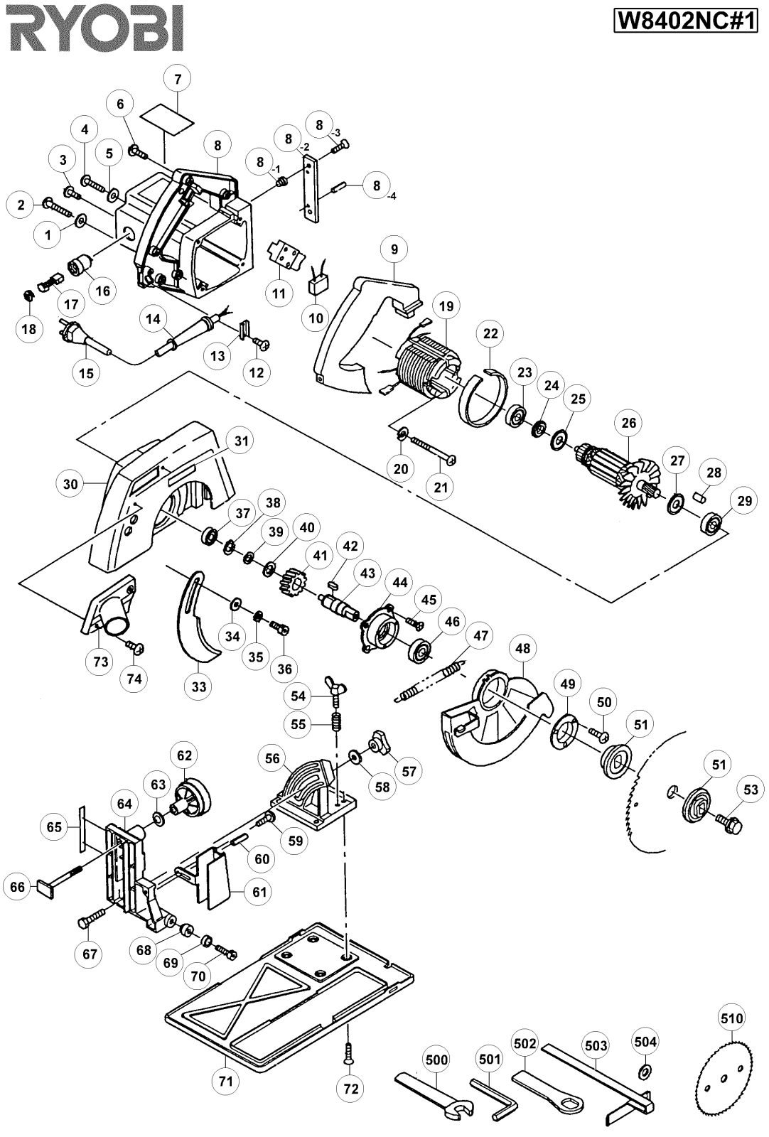 Ryobi W8402NC-1 User Manual