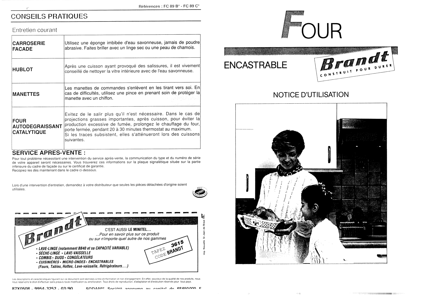 BRANDT FC89B, FC89C User Manual