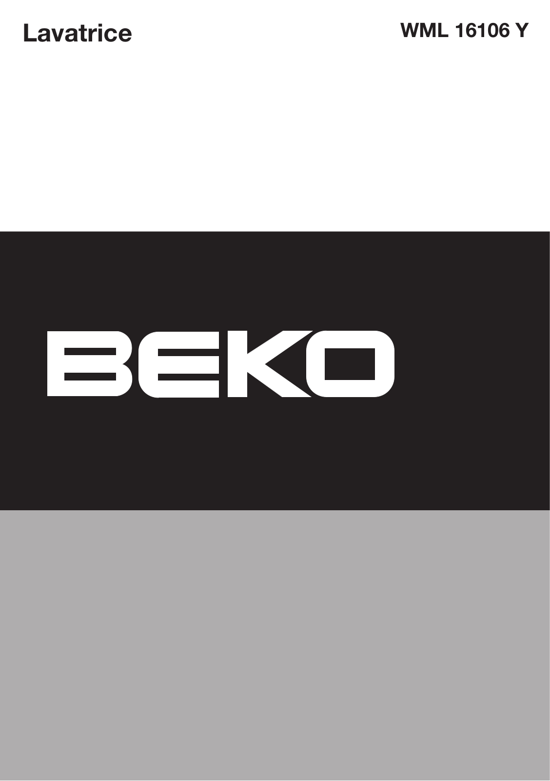 Beko WML 16106 Y User Manual