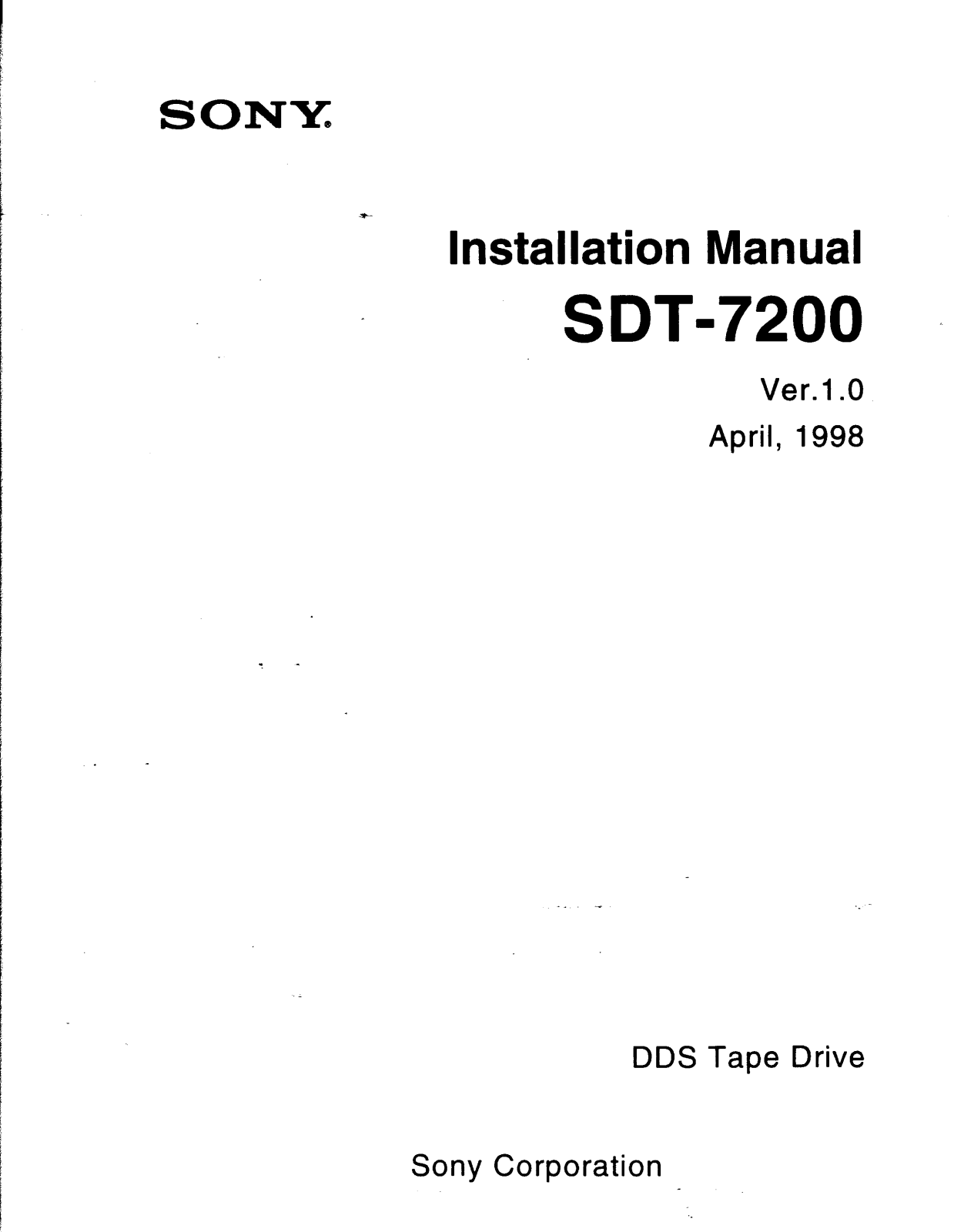 Sony SDT7200 User Manual